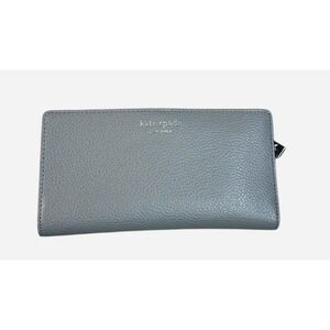 Kate Spade Pebbled‎ Leather Wallet Gray Continental Card Holder